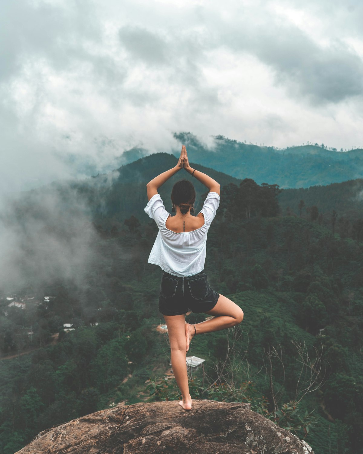 Student in a seated hatha yoga pose