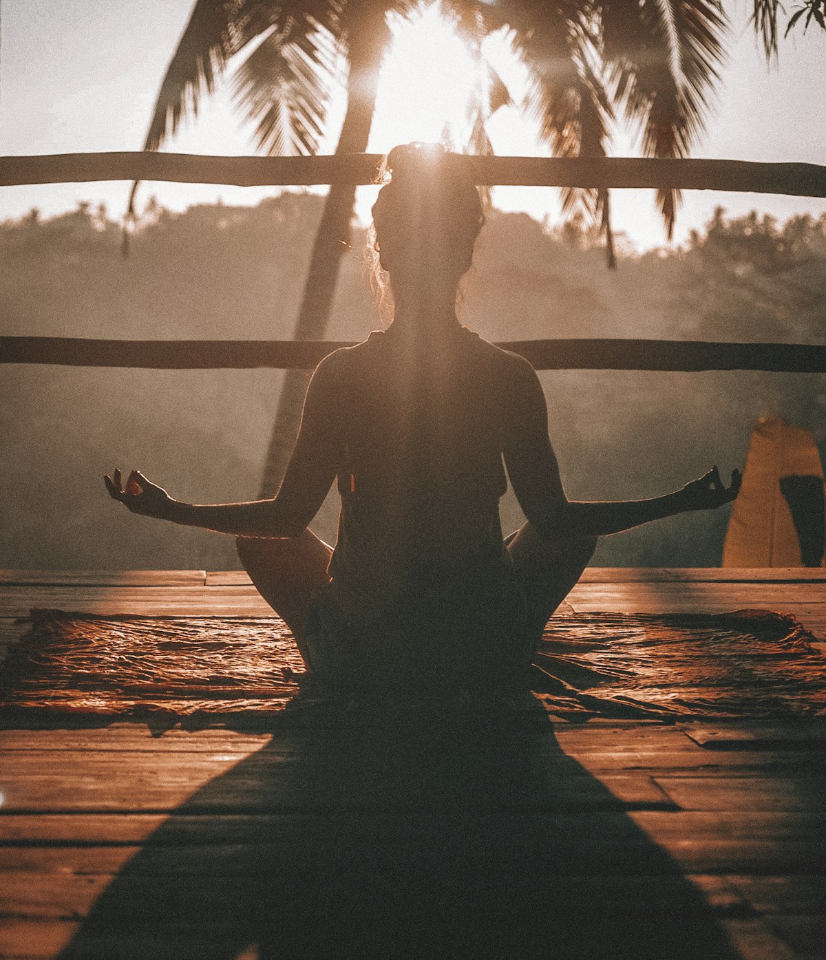 Meditation practice in a quiet studio